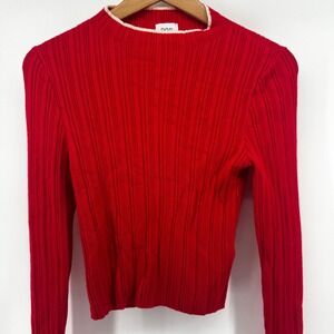Urban Outfitters BDG Red Ribbed Knit Open Back Long Sleeve Sweater Womens M